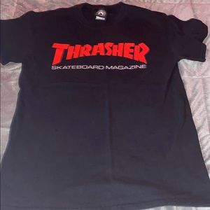Black and red thrasher tee